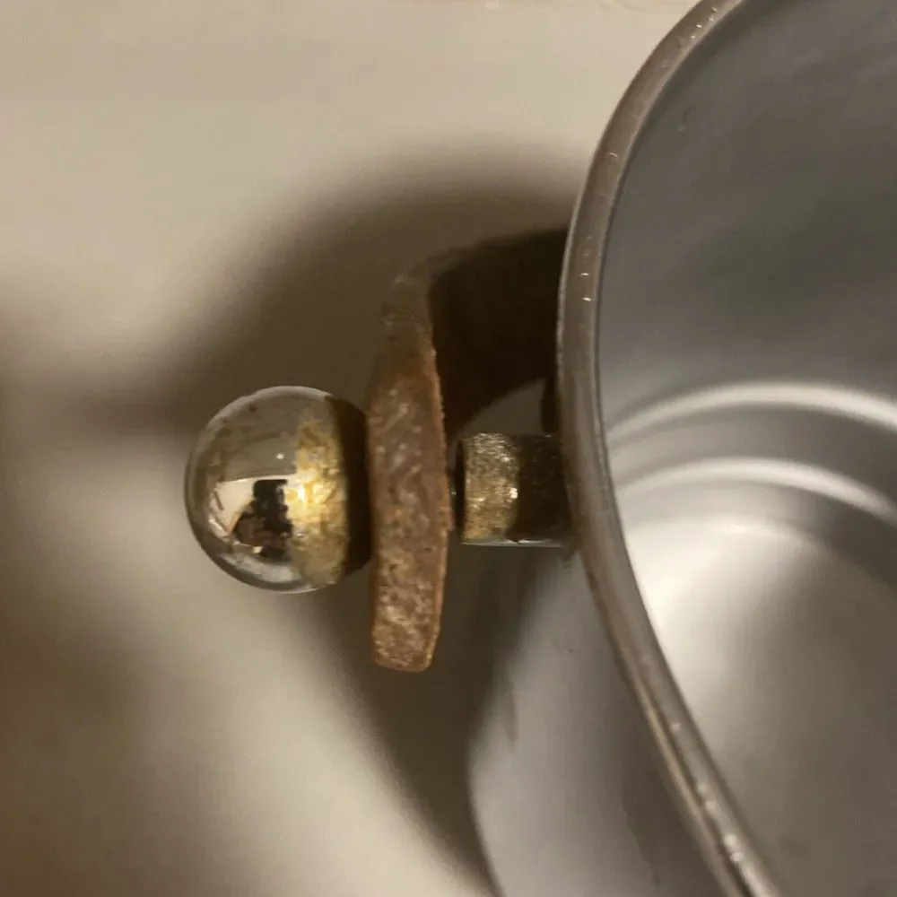 Vintage Manning Bowman Chrome Ice Bucket Wood Handle Meriden Conn.‎ U.S.A.